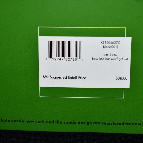 Kate Spade Bow Accent Beanie & Scarf Set in Black # ks1004627C NWT - Picture 5 of 5